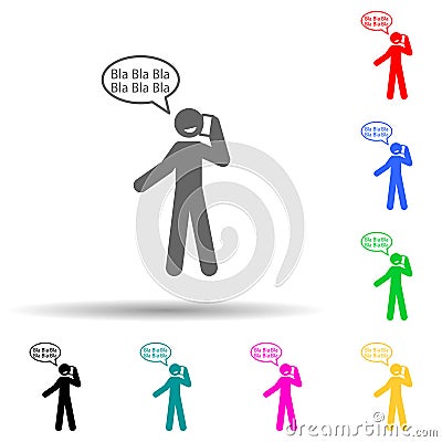 Chatting, phone multi color style icon. Simple glyph, flat vector of negative character icons for ui and ux, website or mobile Stock Photo
