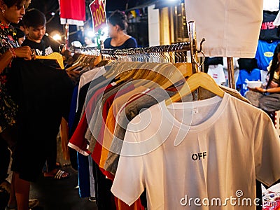 Tourist come to Chatuchak night Market for shopping C Editorial Stock Photo