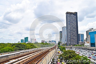 Chatuchak Park Parking Near BTS Skytrain Station Editorial Stock Photo