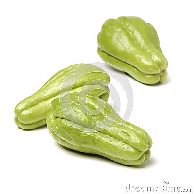 Chayote is a member of the squash Stock Photo