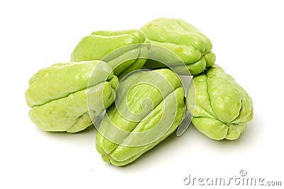 Chayote is a member of the squash, i buy from suppermaket Stock Photo