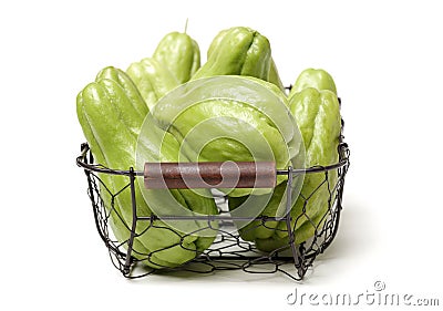 Chayote is a member of the squash, i buy from suppermaket Stock Photo