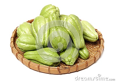 Chayote is a member of the squash, i buy from suppermaket Stock Photo