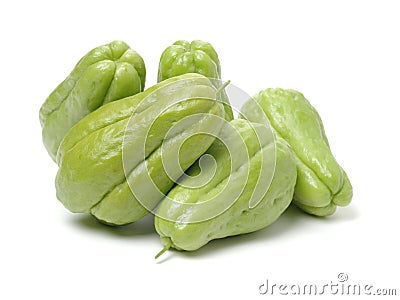 Chayote is a member of the squash, i buy from suppermaket Stock Photo