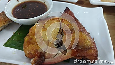 Chicken grill thai local food menu Stock Photo