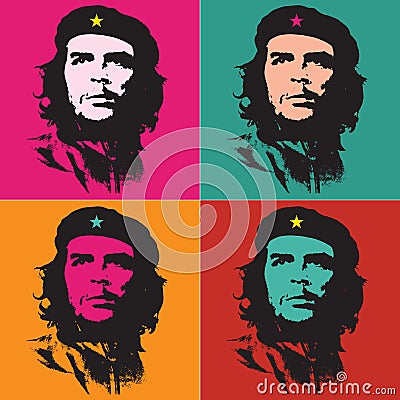 Che Guevara Iconic Portrait Vector illustration poster template Editorial Stock Photo