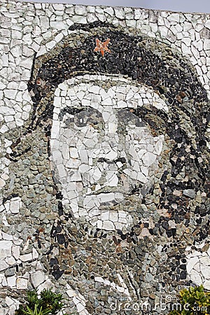 Che Stone Mosaic in Matanzas Editorial Stock Photo