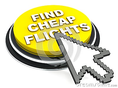 Cheap flights button Stock Photo