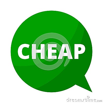 Cheap, Green Speech Bubble Vector Illustration