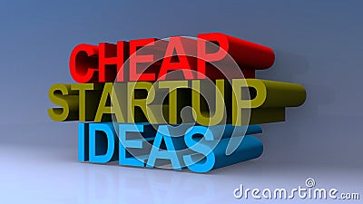 Cheap startup ideas on blue Stock Photo