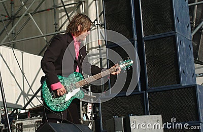 Cheap Trick Tom Petersson Electric bass during the concert Editorial Stock Photo