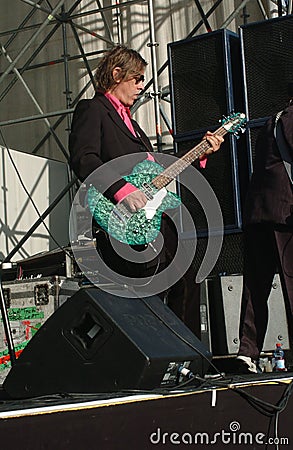 Cheap Trick Tom Petersson Electric bass during the concert Editorial Stock Photo