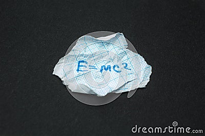 Cheat sheet on physics. E=mc2 Stock Photo