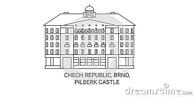 Chech Republic, Brno, Pilberk Castle travel landmark vector illustration Vector Illustration