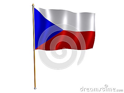 Chech Republic silk flag Stock Photo