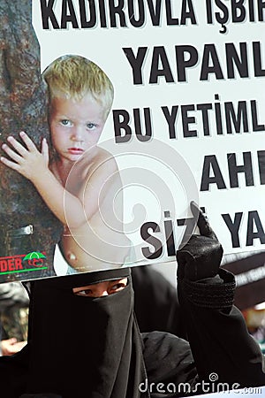 Chechen protest in Istanbul, Turkey Editorial Stock Photo