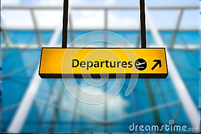 Check in, Airport Departure & Arrival information board sign Stock Photo