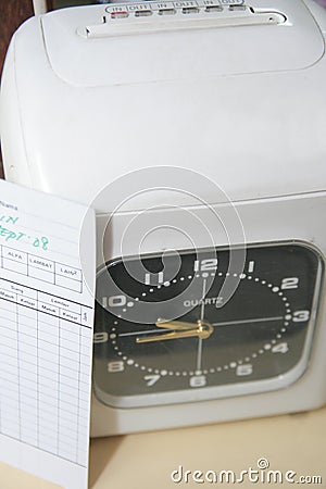 Check clock absence Stock Photo