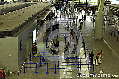 Check In Counters in Terminal Two of Pudong International Airport Shanghai Editorial Stock Photo
