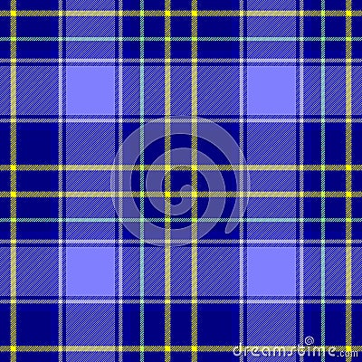 Check diamond tartan plaid scotch fabric seamless pattern background - royal blue, yellow and green color Stock Photo