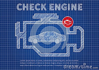 Check engine car diagnostics vector illustration Vector Illustration