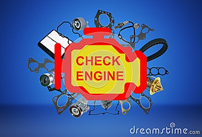 Check engine light symbol Stock Photo