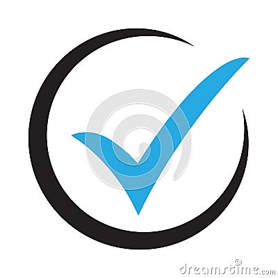Check icon. Checkmark vector. Approved symbol. Ok icon. Check button sign. Tick icon. Checkpoint. Best modern flat pictogram i Cartoon Illustration