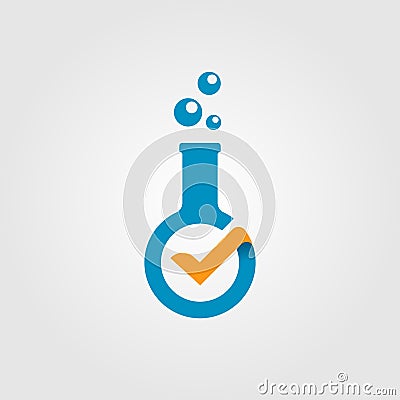 Check laboratory verified modern logo vector icon illustration Vector Illustration