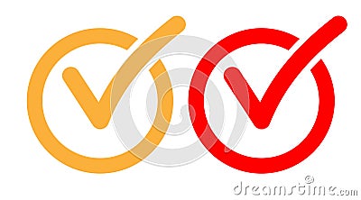 Check list icon box. Checkmark right vector shape sign in a cricle. Correct mark vote symbol Vector Illustration