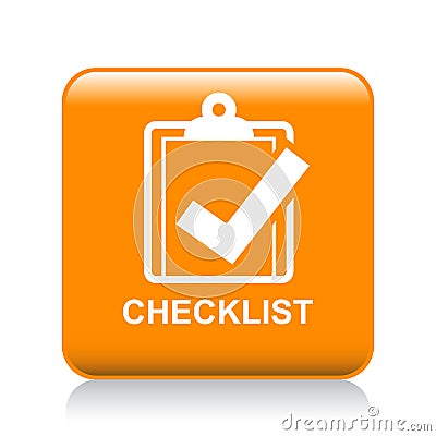 Checklist icon button Cartoon Illustration