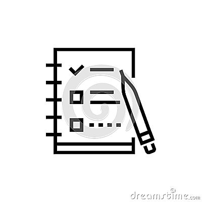 Check list - line design single isolated icon Vector Illustration