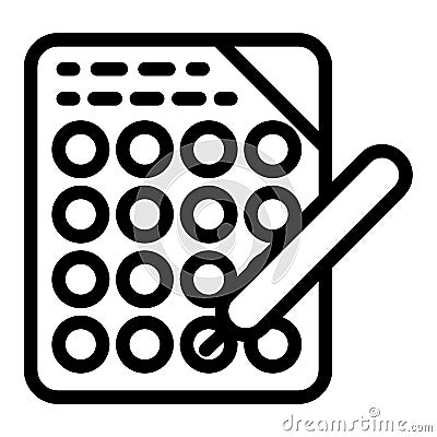 Check list line icon. School tests vector illustration isolated on white. Split test outline style design, designed for Vector Illustration