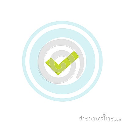 Check mark approval stamp icon vector isolated, concept of verified guarantee or recommended seal label with checkmark Stock Photo