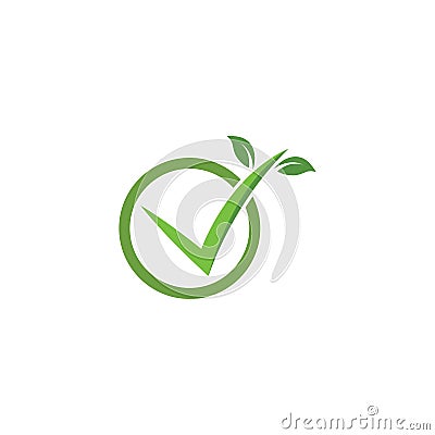 check mark bio organic icon vector illustration Vector Illustration