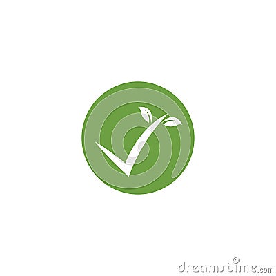 check mark bio organic icon vector illustration Vector Illustration