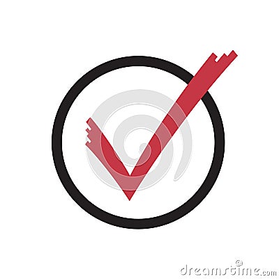 Check mark box icon, Tick symbol, Election vote sign, Check list concept, Simple line design for web site, logo, app, UI Vector Illustration