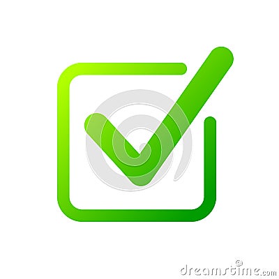 Check mark box icon, Tick symbol, Election vote sign, Check list concept Vector Illustration