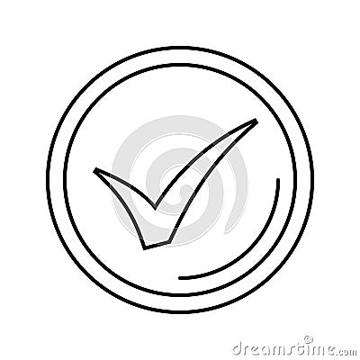 check mark circle line icon vector illustration Cartoon Illustration