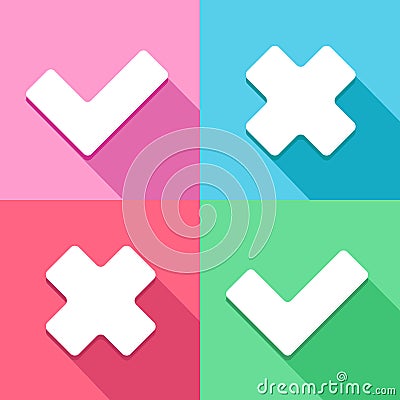 Check mark Correct and wrong icon great for any use. Vector EPS10. Vector Illustration