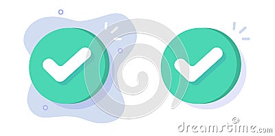 Check mark 3d icon vector graphic, checkmark tick green checkbox illustration, approved confirm choice symbol, success passed poll Vector Illustration