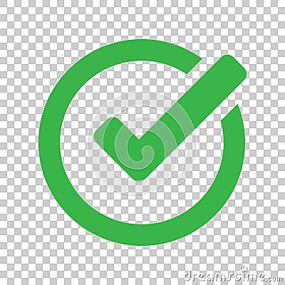 Check mark icon in flat style. Ok, accept vector illustration on Vector Illustration