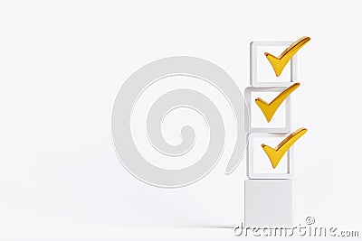 check mark icon stacked on white background. checklist survey concept Cartoon Illustration