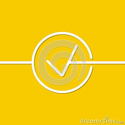 Check mark icon in the style of a single line Vector Illustration