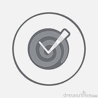Check Mark icon vector, solid illustration, pictogram isolated on gray. Vector Illustration