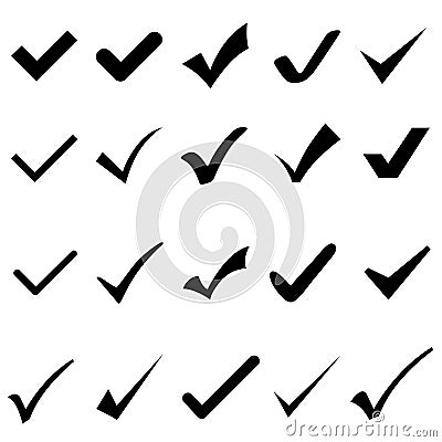 Check mark icons set. Ok illustration sign collection. accept symbol. approved logo. Vector Illustration