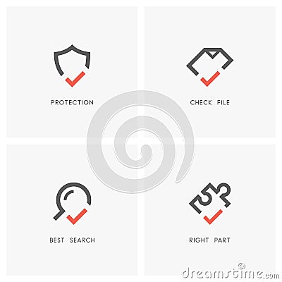 Check mark logo set 03 Vector Illustration