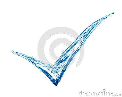 Check mark made of splashes Stock Photo