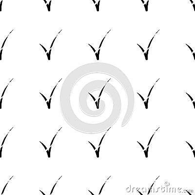 Check mark seamless pattern on white background. Tick symbol. Vector illustration Cartoon Illustration
