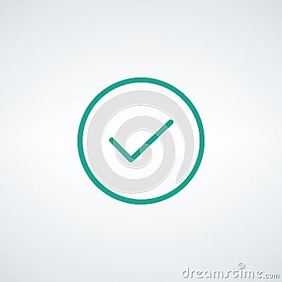 Check mark sign icon. Tick Okey Accept Valid icon button. Check confirm icon. Tick in circle sign. Ok Good Tick check list icon. Stock Photo