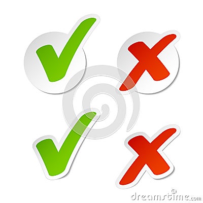 Check mark stickers Vector Illustration